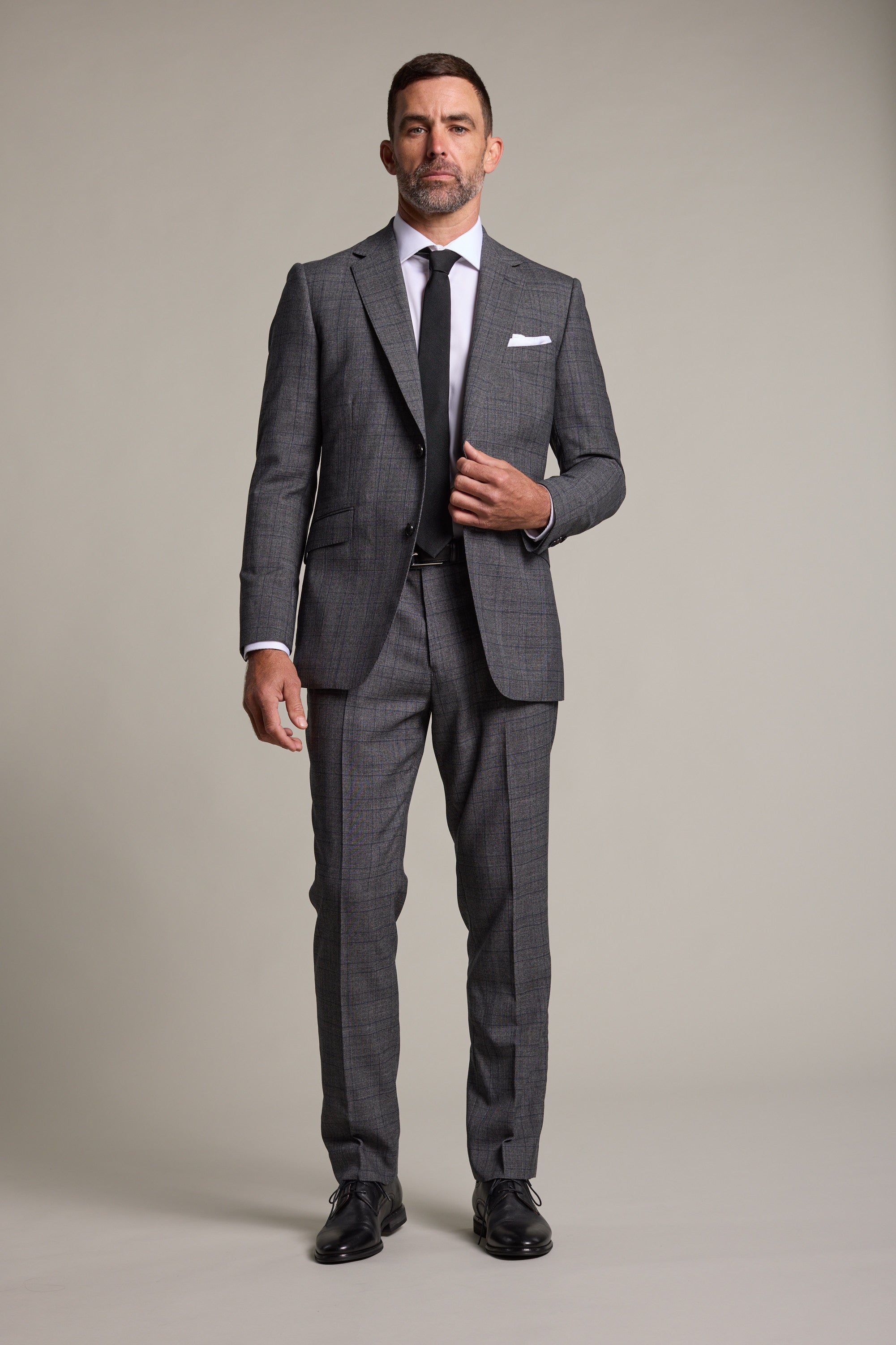 Barkers Vernon Check Suit Jacket in char marl