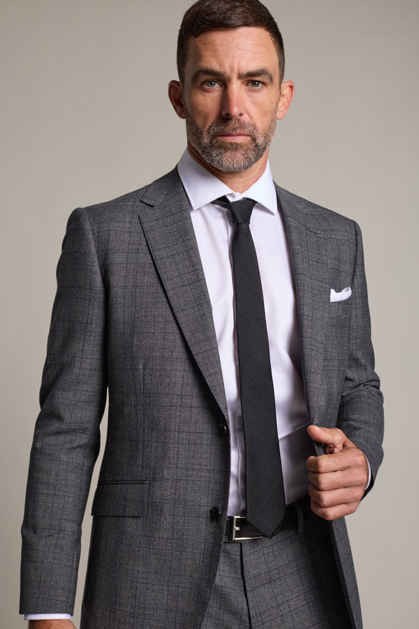 Barkers Vernon Check Suit Jacket in char marl, additional view