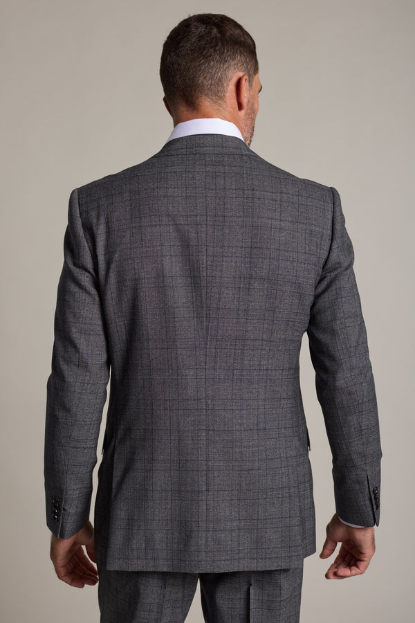 Barkers Vernon Check Suit Jacket in char marl, additional view