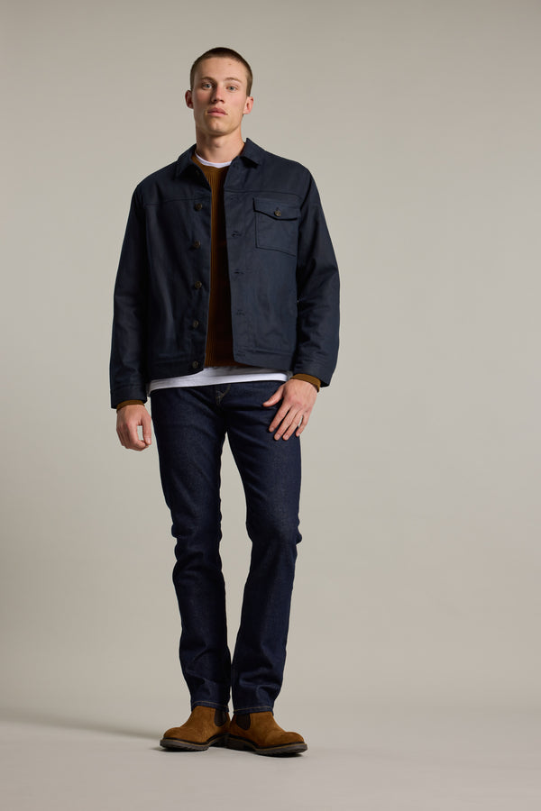 Barkers Benson Waxed Cotton Jacket in dark navy, additional view