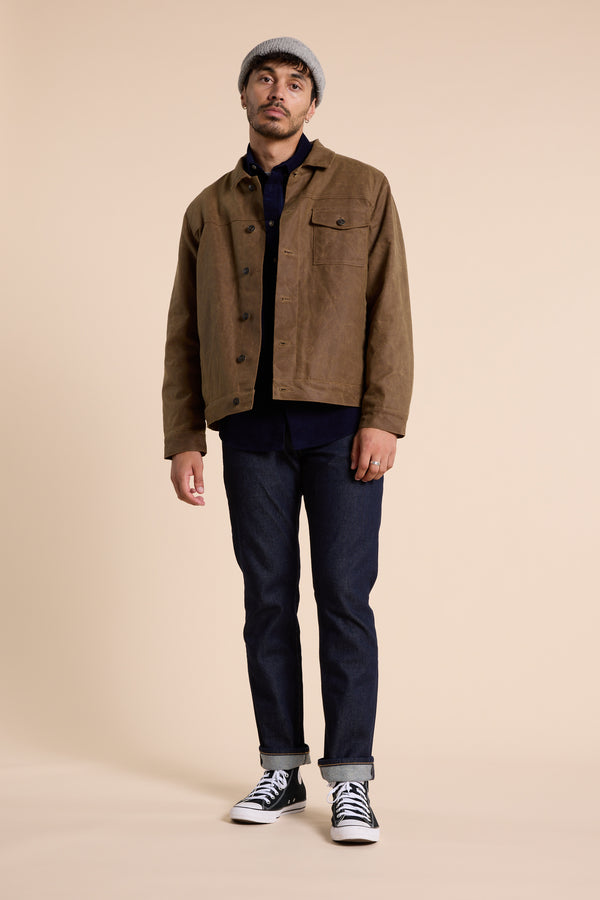 Barkers Benson Waxed Cotton Jacket in dark tobacco