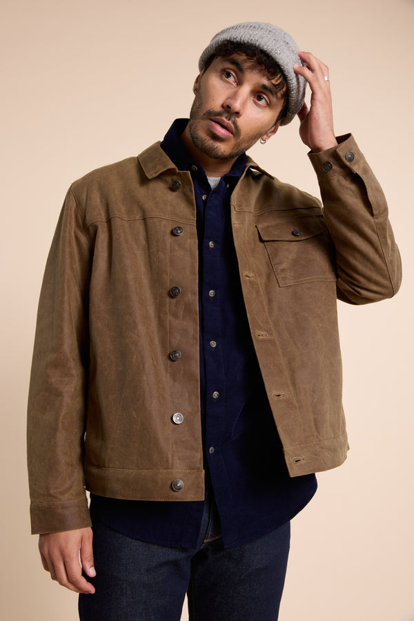 Barkers Benson Waxed Cotton Jacket in dark tobacco, additional view