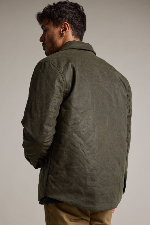 Barkers Morton Waxed Cotton Jacket in forest, additional view