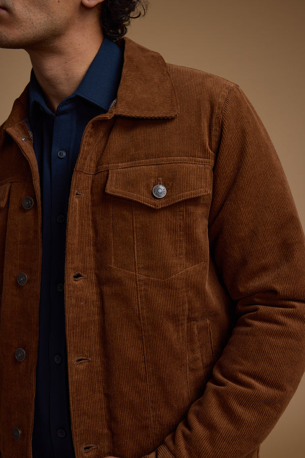 Barkers Barton Cord Trucker in camel, additional view
