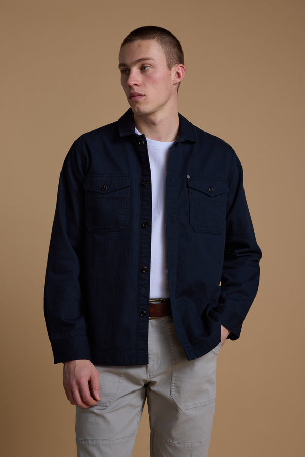 Barkers Gifford Herringbone Jacket in navy, cotton, alternate view
