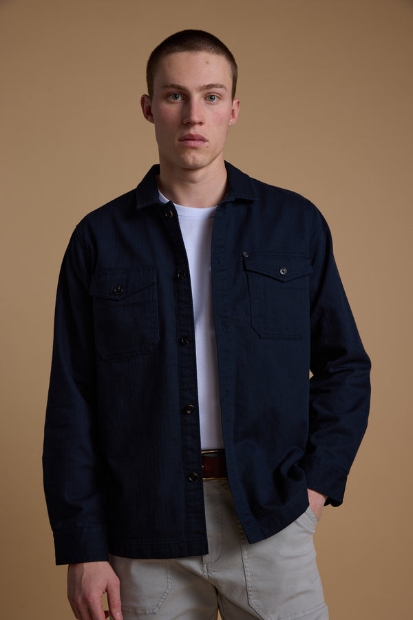 Barkers Gifford Herringbone Jacket in navy, cotton, additional view