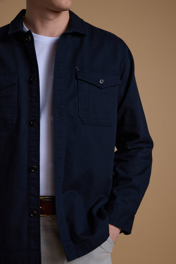 Barkers Gifford Herringbone Jacket in navy, cotton, additional view