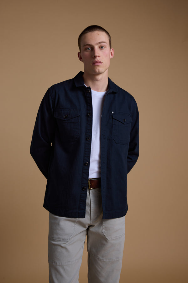 Barkers Gifford Herringbone Jacket in navy, cotton, additional view