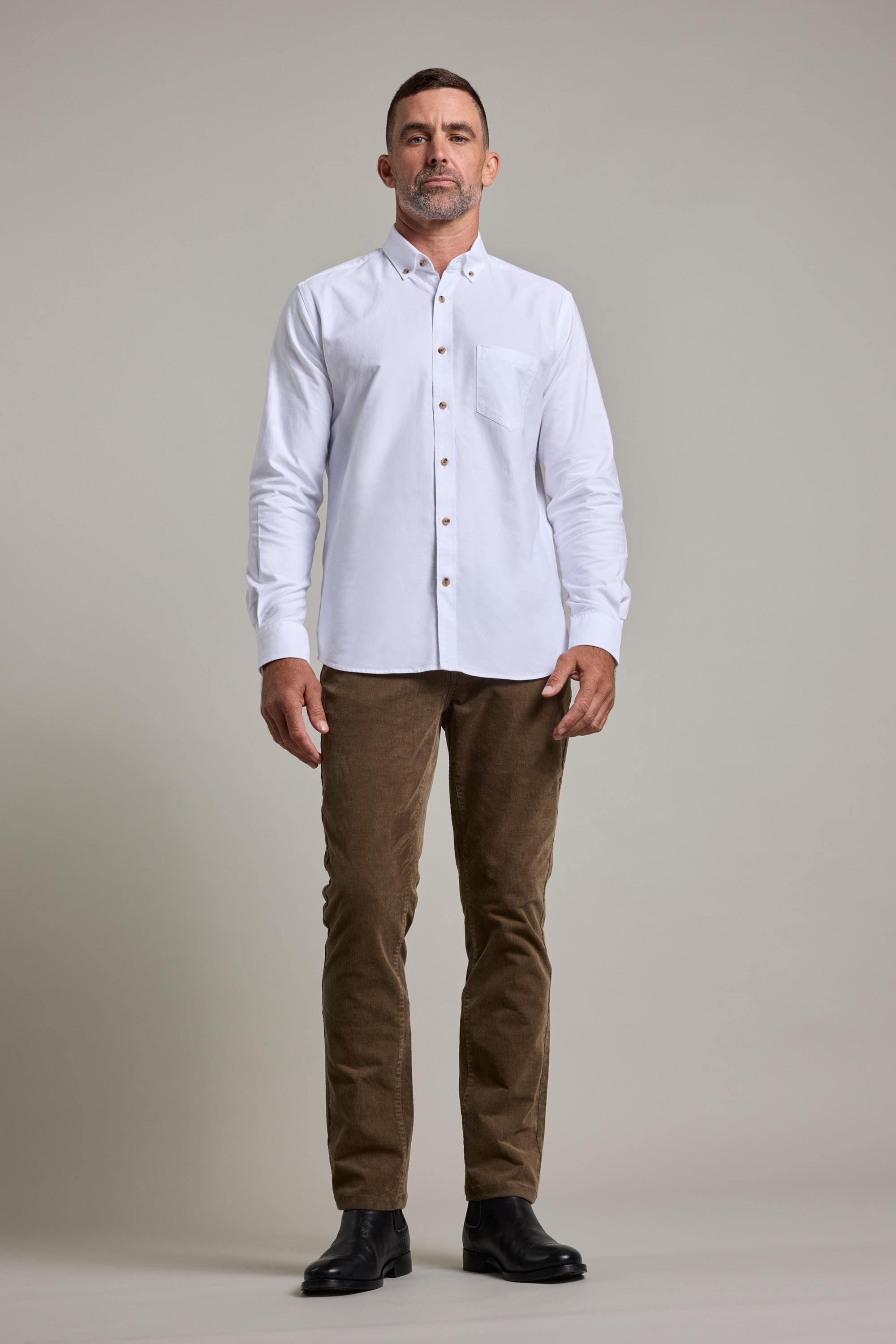 Barkers Langford 5-Pkt Cord Pants in taupe, straight fit, additional view