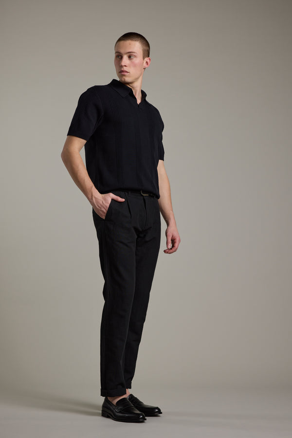 Barkers Newman Linen Pant in black, relaxed fit, alternate view