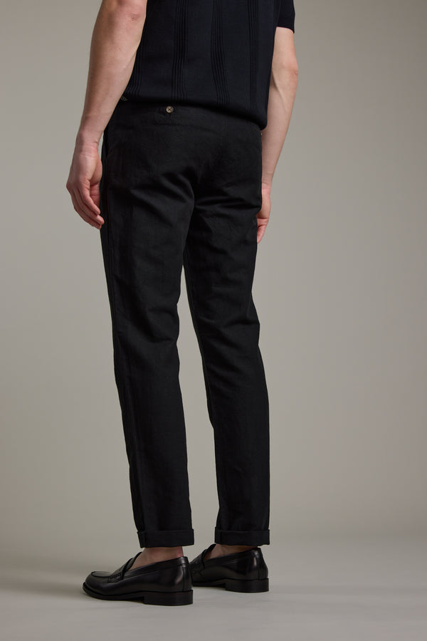 Barkers Newman Linen Pant in black, relaxed fit, additional view