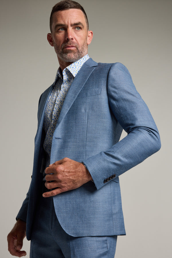 Barkers Garcia Linen Suit Jacket in blue, additional view