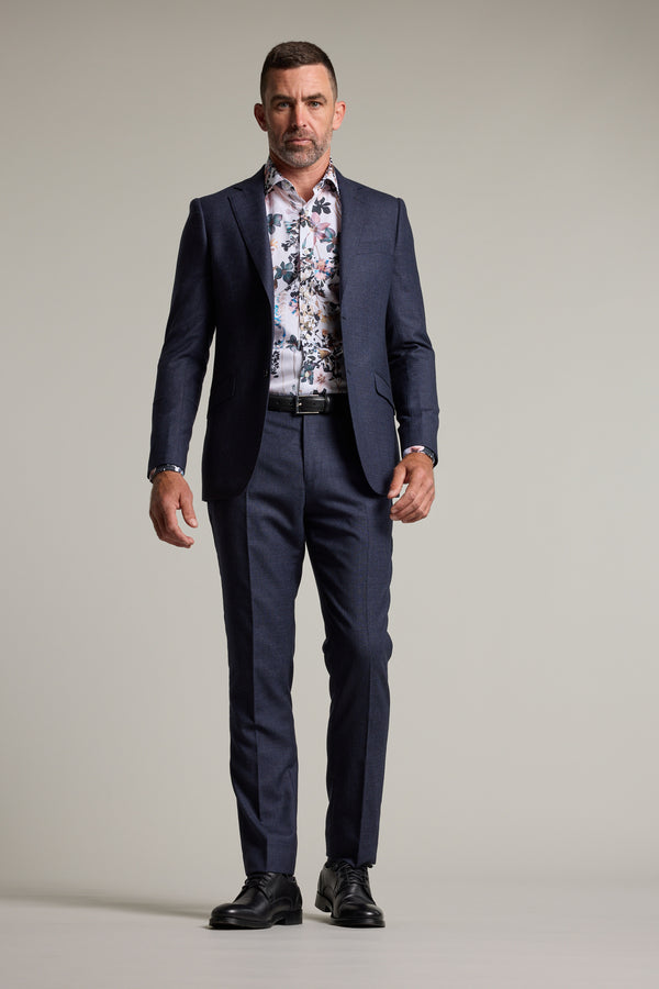 Barkers Kilburn Texture Suit Trouser in blue, additional view