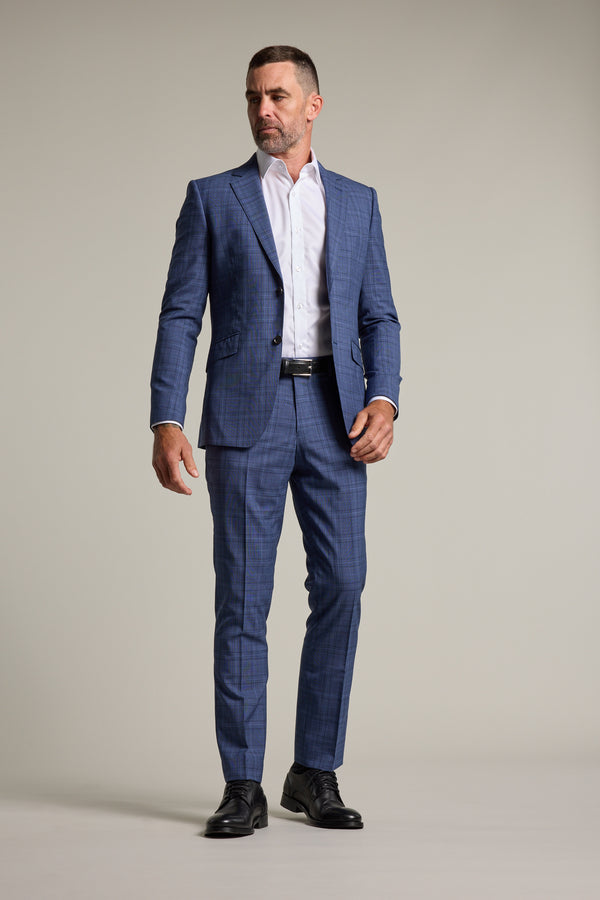 Barkers Hanson Check Suit Jacket in blue, wool, alternate view