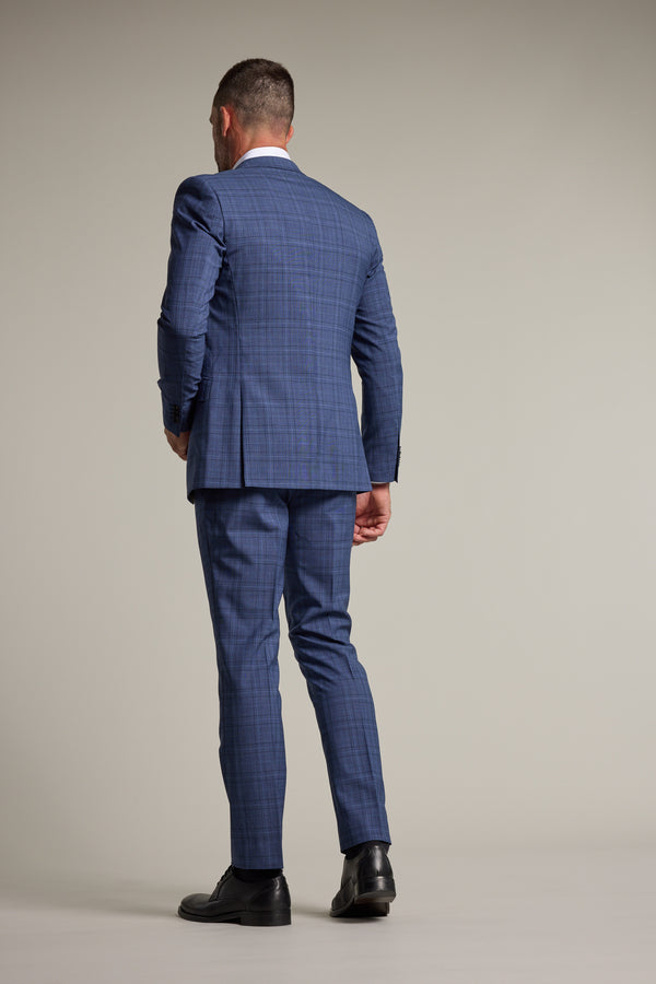 Barkers Hanson Check Suit Jacket in blue, wool, additional view