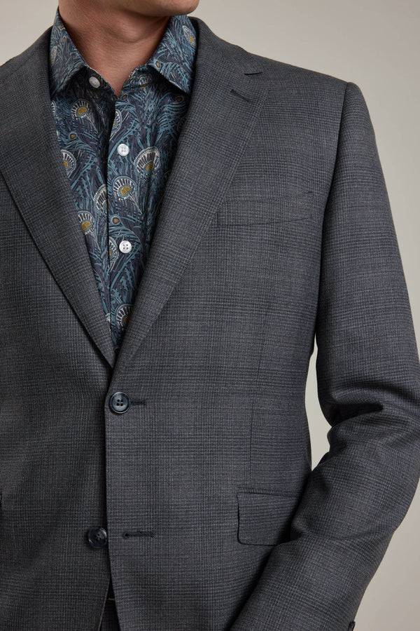 Barkers Ormsby Check Suit Jacket in grey check, merino wool, additional view
