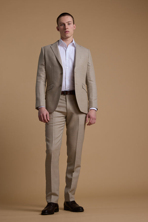 Barkers Lister Texture Suit Jacket in oatmeal, wool, additional view