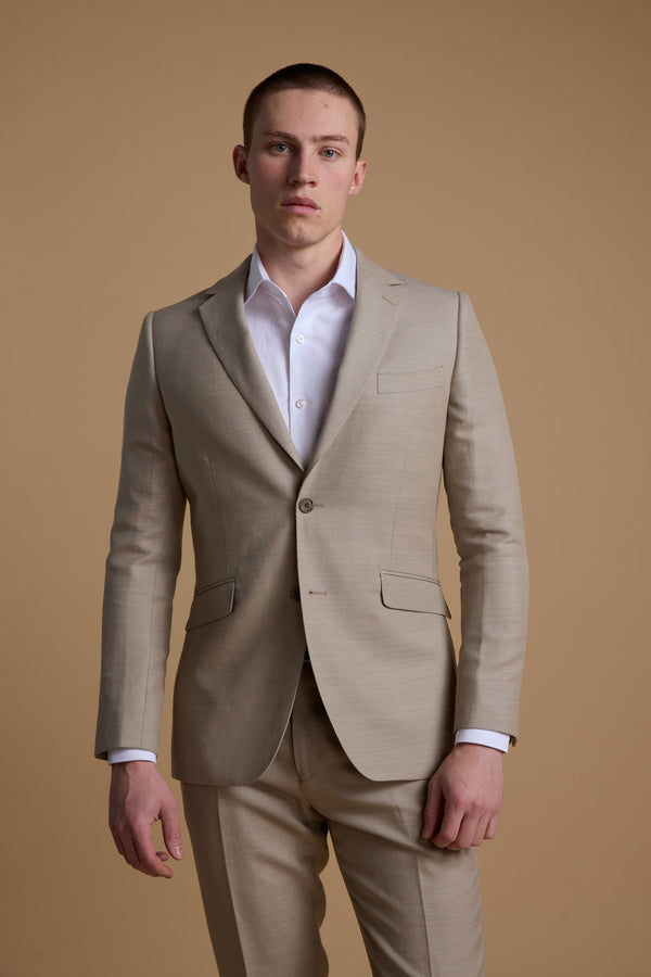 Barkers Lister Texture Suit Jacket in oatmeal, wool, additional view