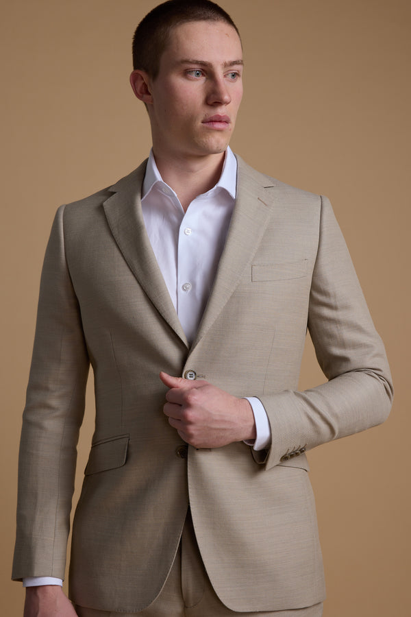 Barkers Lister Texture Suit Jacket in oatmeal, wool, additional view