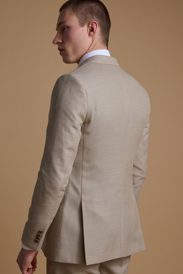Barkers Lister Texture Suit Jacket in oatmeal, wool, additional view