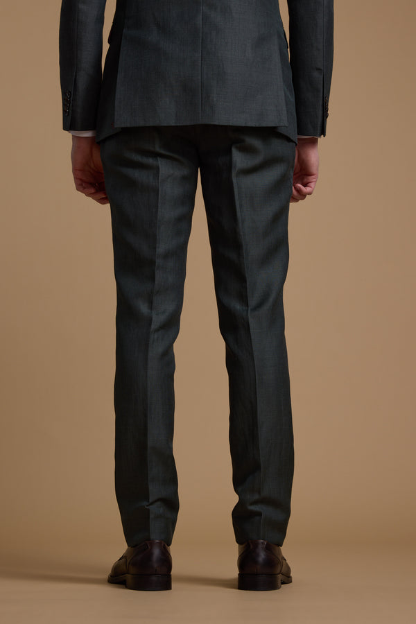 Barkers Faulkner Texture Suit Trouser in green, tailored fit, additional view