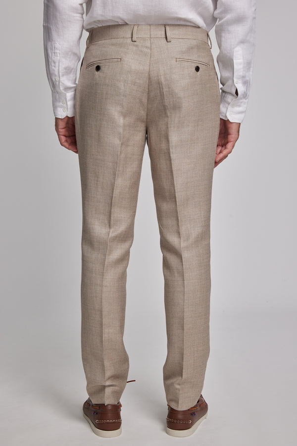 Barkers Grantley Linen Suit Trouser in natural, tapered fit, additional view