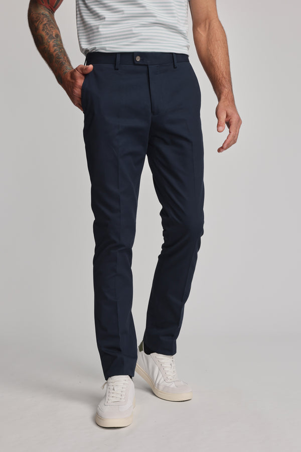 Barkers Maclay Twill Pant in navy, cotton, additional view