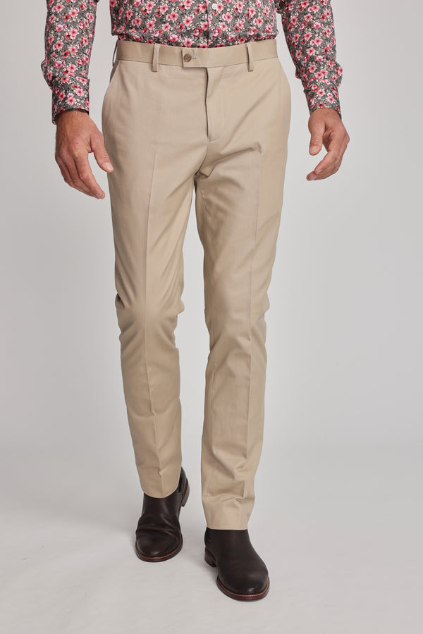 Barkers Maclay Twill Pant in stone, cotton, additional view