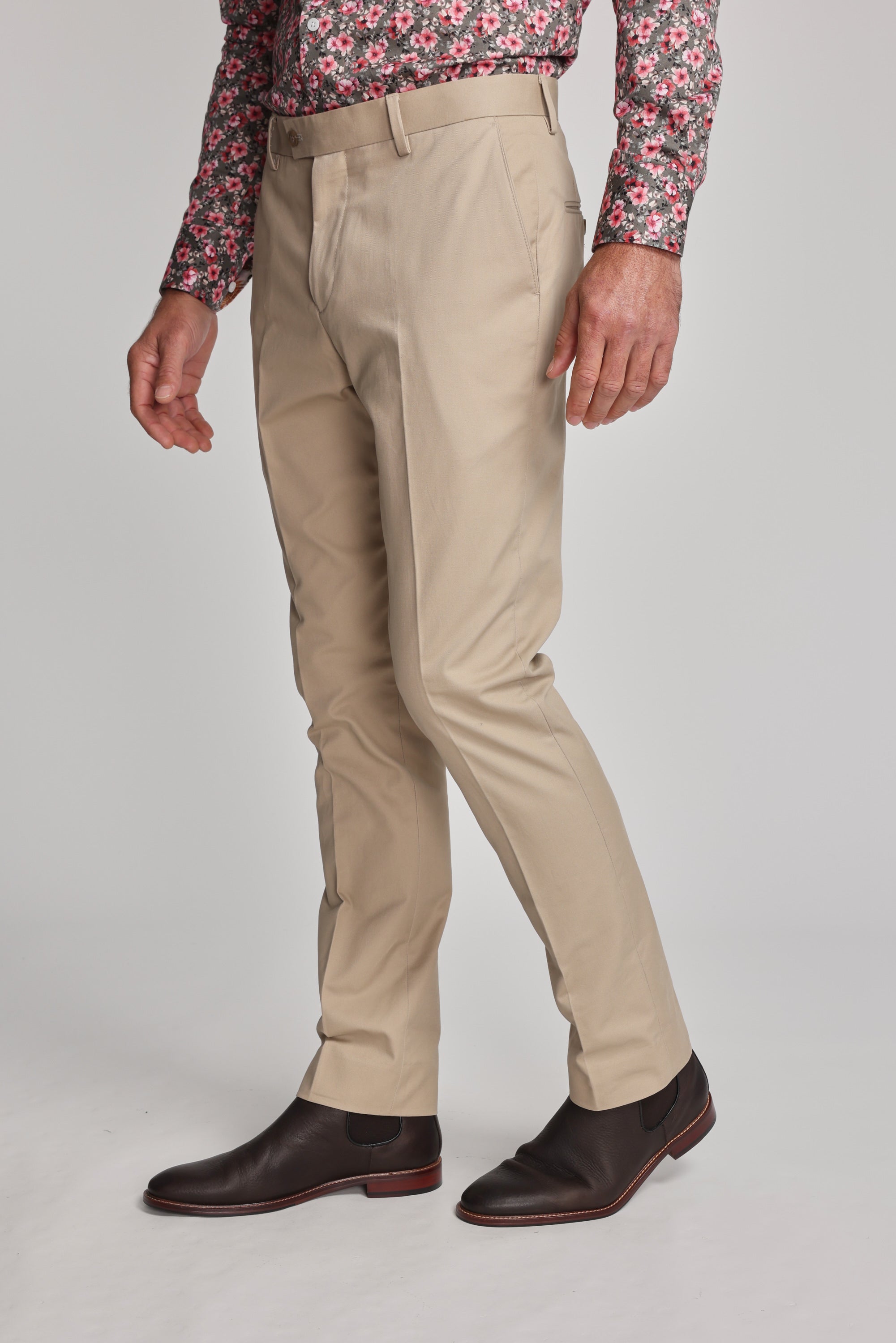 Barkers Maclay Twill Pant in stone, cotton