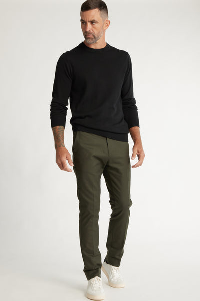 Barkers Lyndon Cotton Pants in khaki, tailored fit