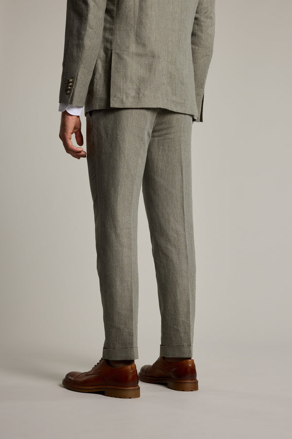Barkers Paxton Linen Pant in green, relaxed fit, additional view