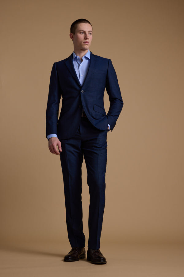 Barkers Wilkin Texture Suit Jacket in navy, additional view