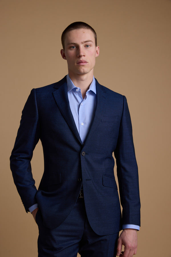 Barkers Wilkin Texture Suit Jacket in navy, additional view