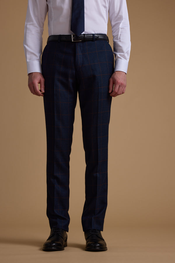 Barkers Exton Check Suit Trouser in navy/rust, additional view