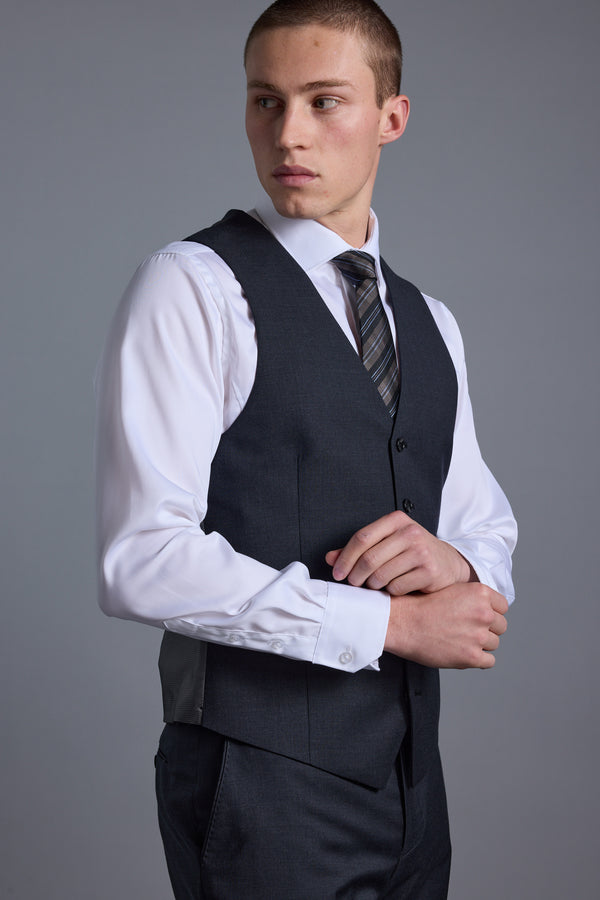 Barkers Mayfair ZQrx Waistcoat in charcoal, tailored fit, additional view