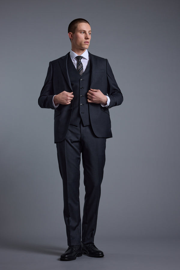 Barkers Mayfair ZQrx Waistcoat in charcoal, tailored fit, alternate view