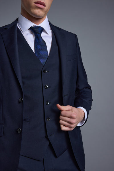 Barkers Mayfair ZQrx Waistcoat in navy, tailored fit, alternate view