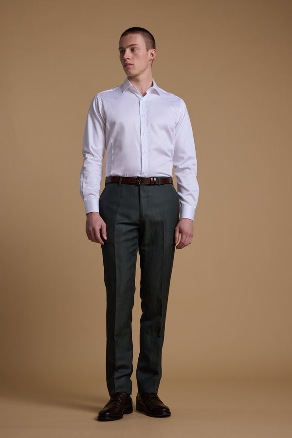 Barkers Faulkner Texture Suit Trouser in green, tailored fit, additional view