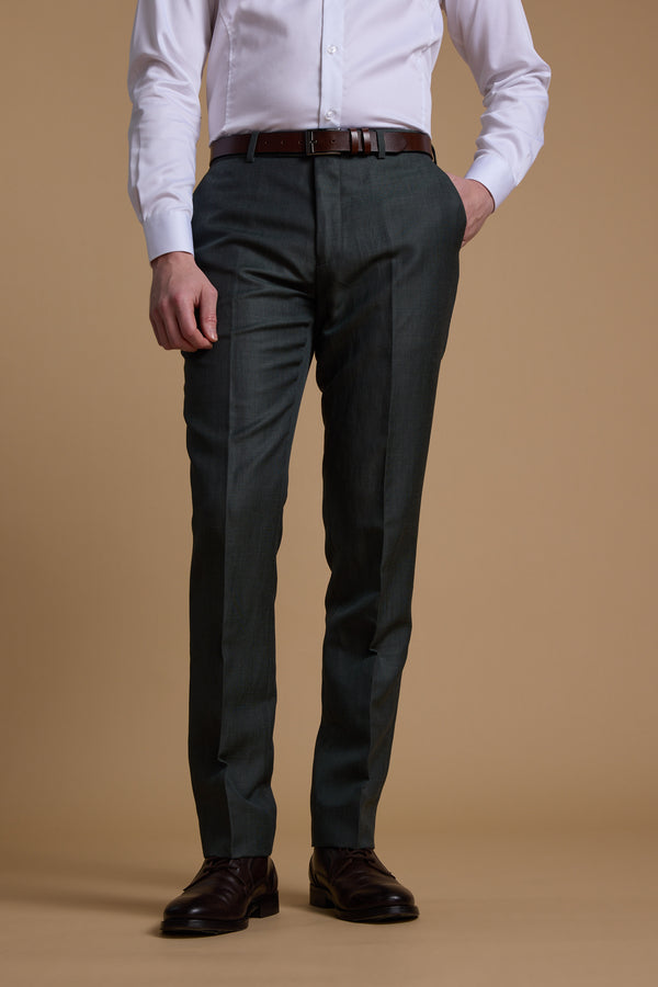 Barkers Faulkner Texture Suit Trouser in green, tailored fit, alternate view