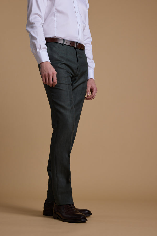 Barkers Faulkner Texture Suit Trouser in green, tailored fit, additional view