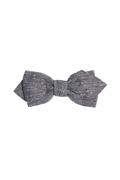 Carlas Texture Bowtie by Parisian, gray, shown on a white background.