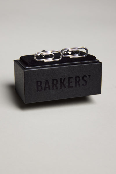 Barkers Paper Clips Cufflink in silver