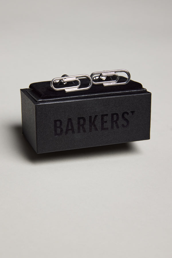 Barkers Paper Clips Cufflink in silver