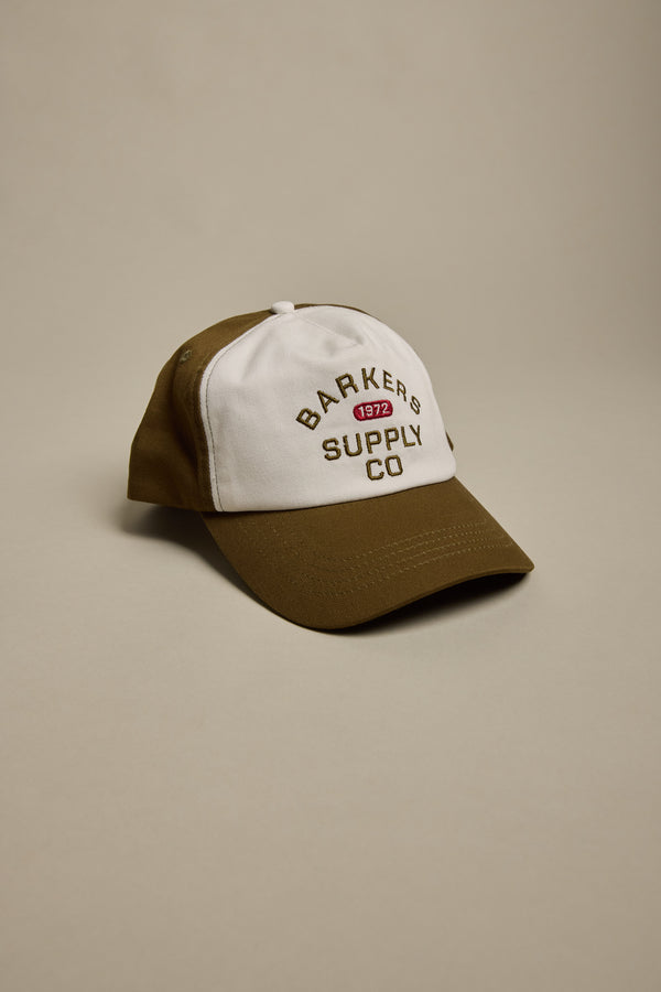 Barkers Supply Co. Cotton Cap in olive, alternate view