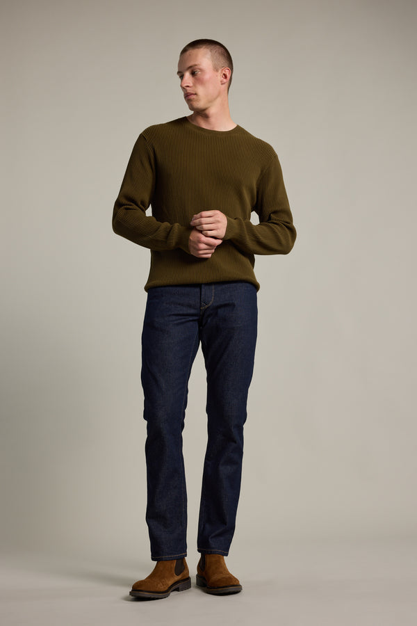 Barkers Robin Cotton Crew in khaki, cotton, alternate view