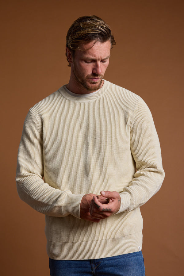 Barkers Dandar Cotton Crew in oatmeal, cotton, additional view