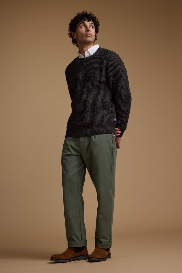 Barkers Wadley Twill Pant in khaki, relaxed fit, alternate view