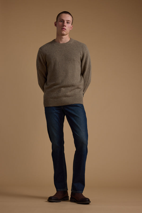 Barkers Anglers Merino Crew in camel, merino wool, alternate view