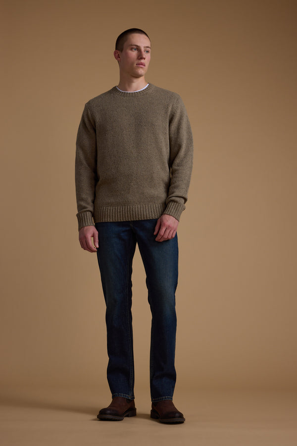 Barkers Anglers Merino Crew in camel, merino wool, additional view