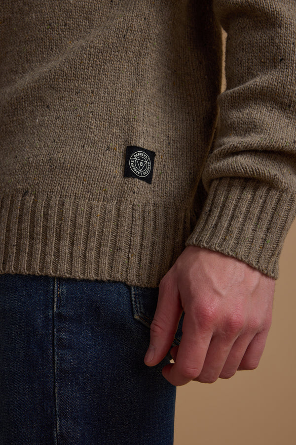 Barkers Anglers Merino Crew in camel, merino wool, additional view
